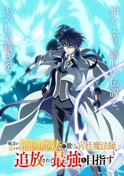 Постер Придворный маг, пользовавшийся лишь магией поддержки, потому что его союзники слишком слабы, решил стать сильнейшим после изгнания Постер Придворный маг, пользовавшийся лишь магией поддержки, потому что его союзники слишком слабы, решил стать сильнейшим после изгнания